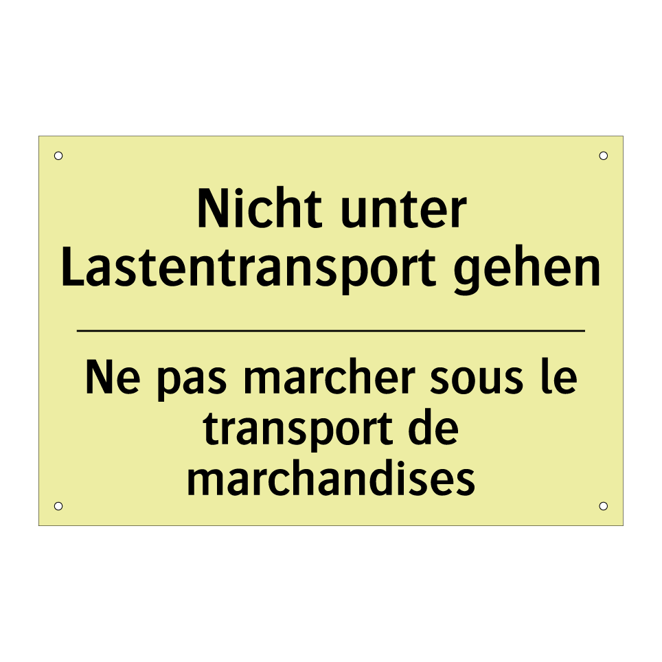 Nicht unter Lastentransport gehen /.../ - Ne pas marcher sous le transport /.../
