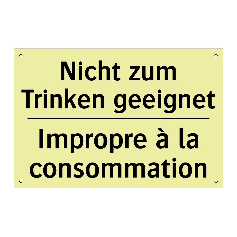 Nicht zum Trinken geeignet - Impropre à la consommation