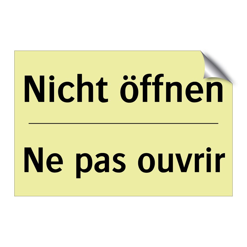 Nicht öffnen - Ne pas ouvrir