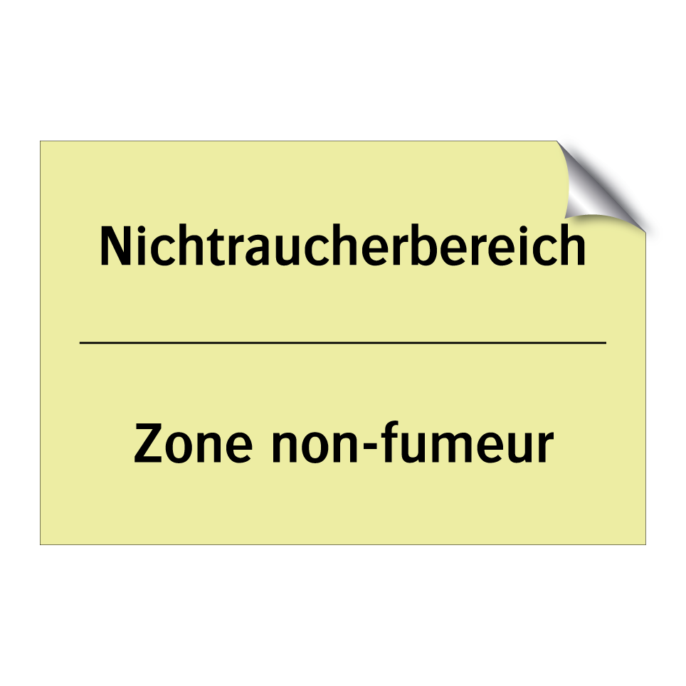 Nichtraucherbereich - Zone non-fumeur
