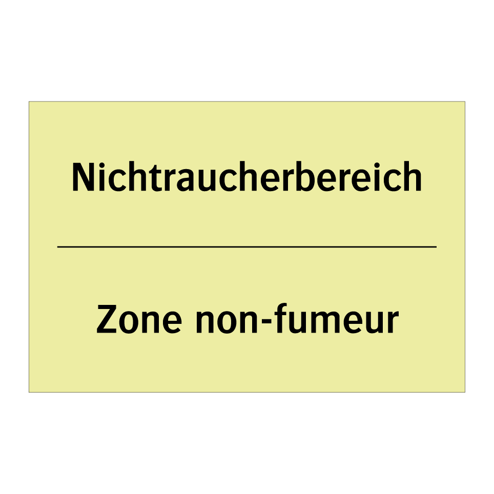 Nichtraucherbereich - Zone non-fumeur