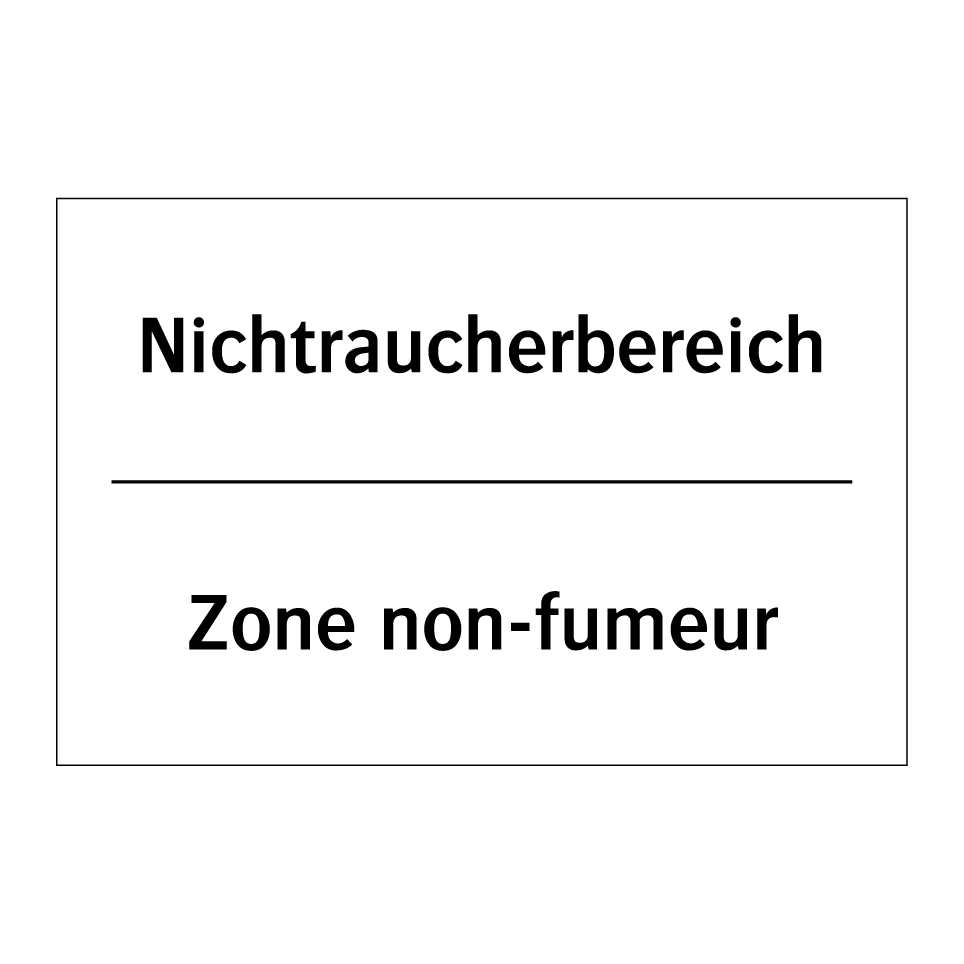 Nichtraucherbereich - Zone non-fumeur
