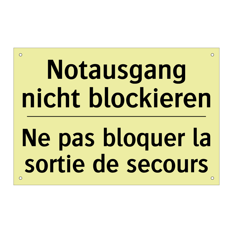 Notausgang nicht blockieren - Ne pas bloquer la sortie de secours /.../