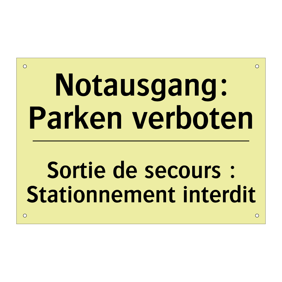 Notausgang: Parken verboten - Sortie de secours : Stationnement /.../