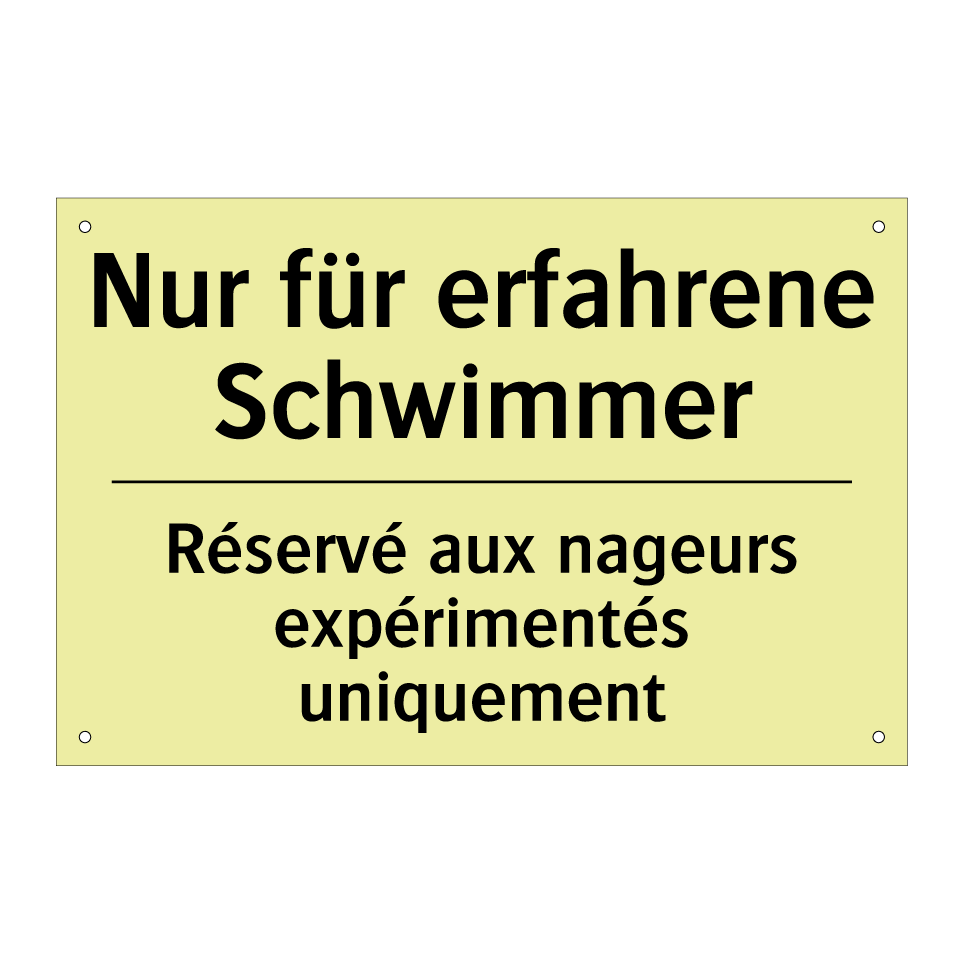Nur für erfahrene Schwimmer - Réservé aux nageurs expérimentés /.../