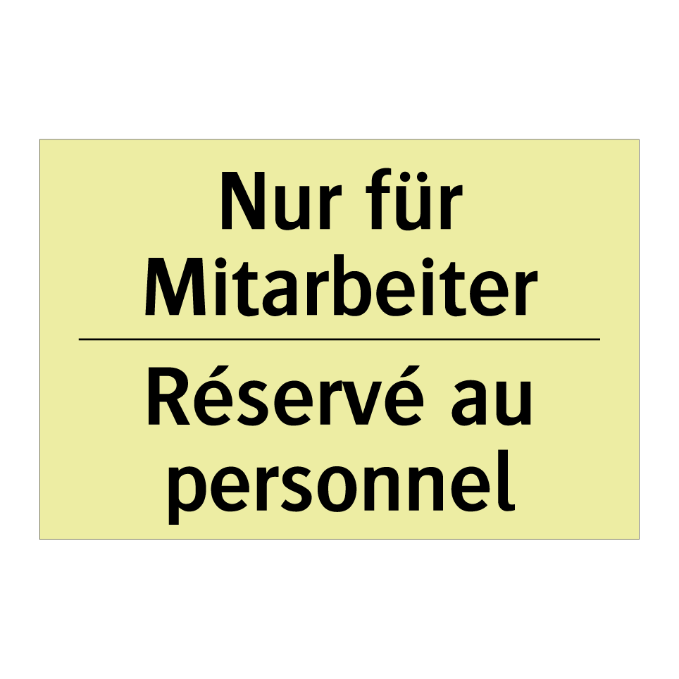 Nur für Mitarbeiter - Réservé au personnel