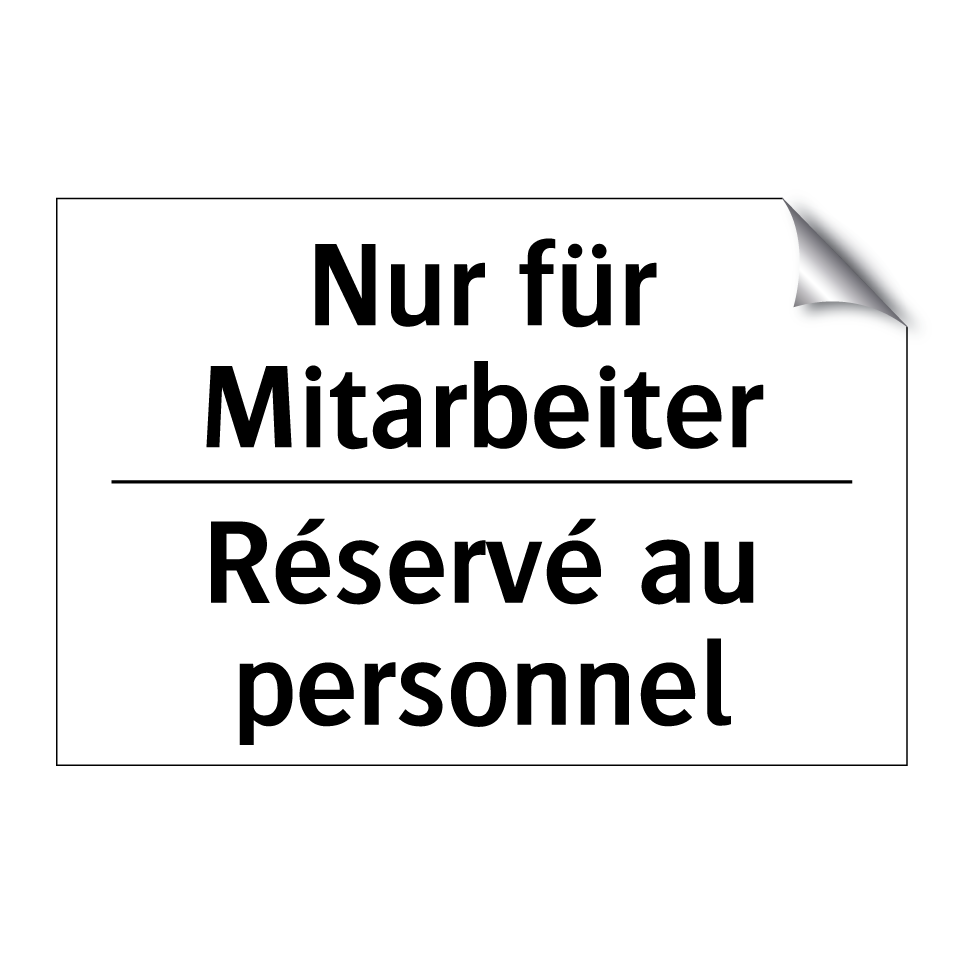 Nur für Mitarbeiter - Réservé au personnel