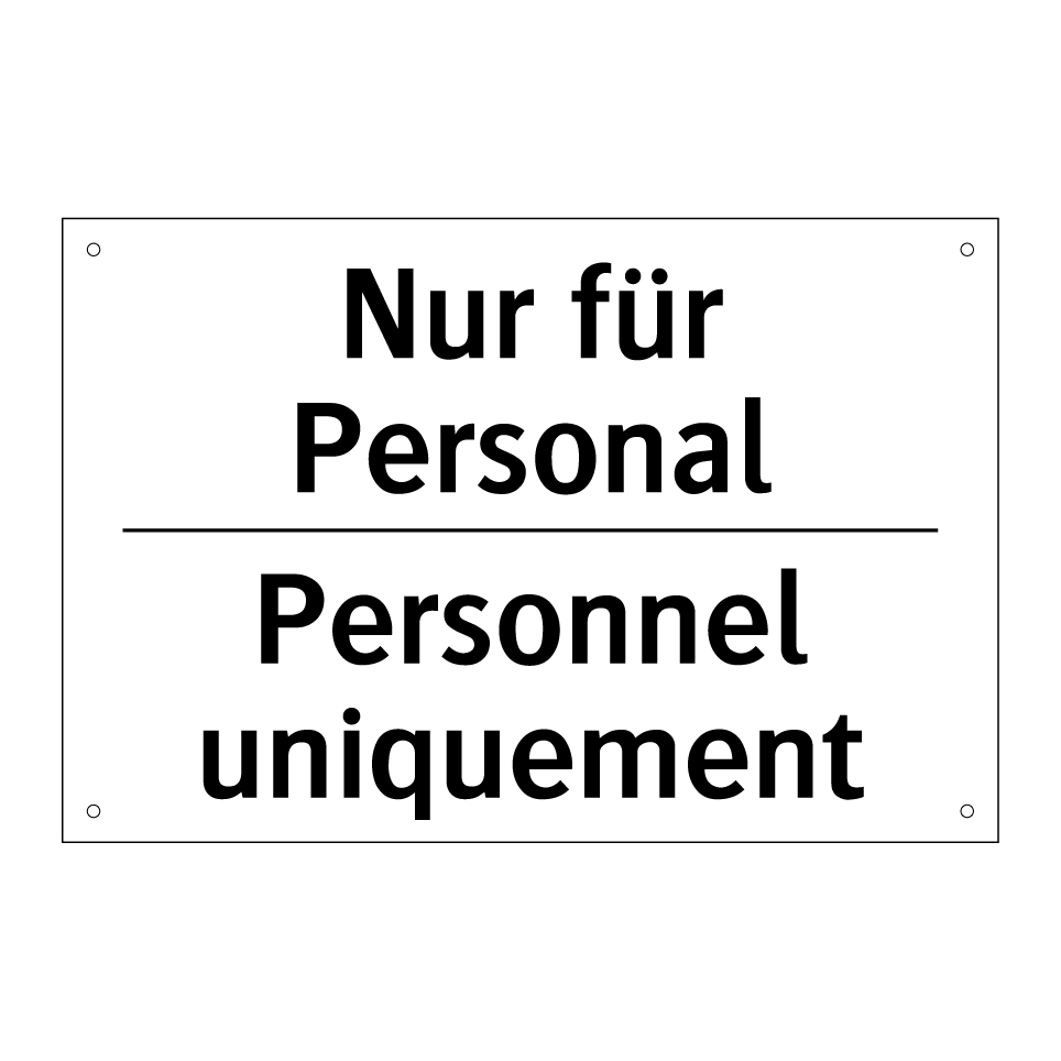 Nur für Personal - Personnel uniquement