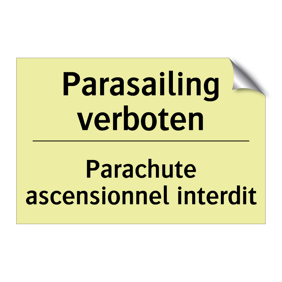 Parasailing verboten - Parachute ascensionnel interdit /.../