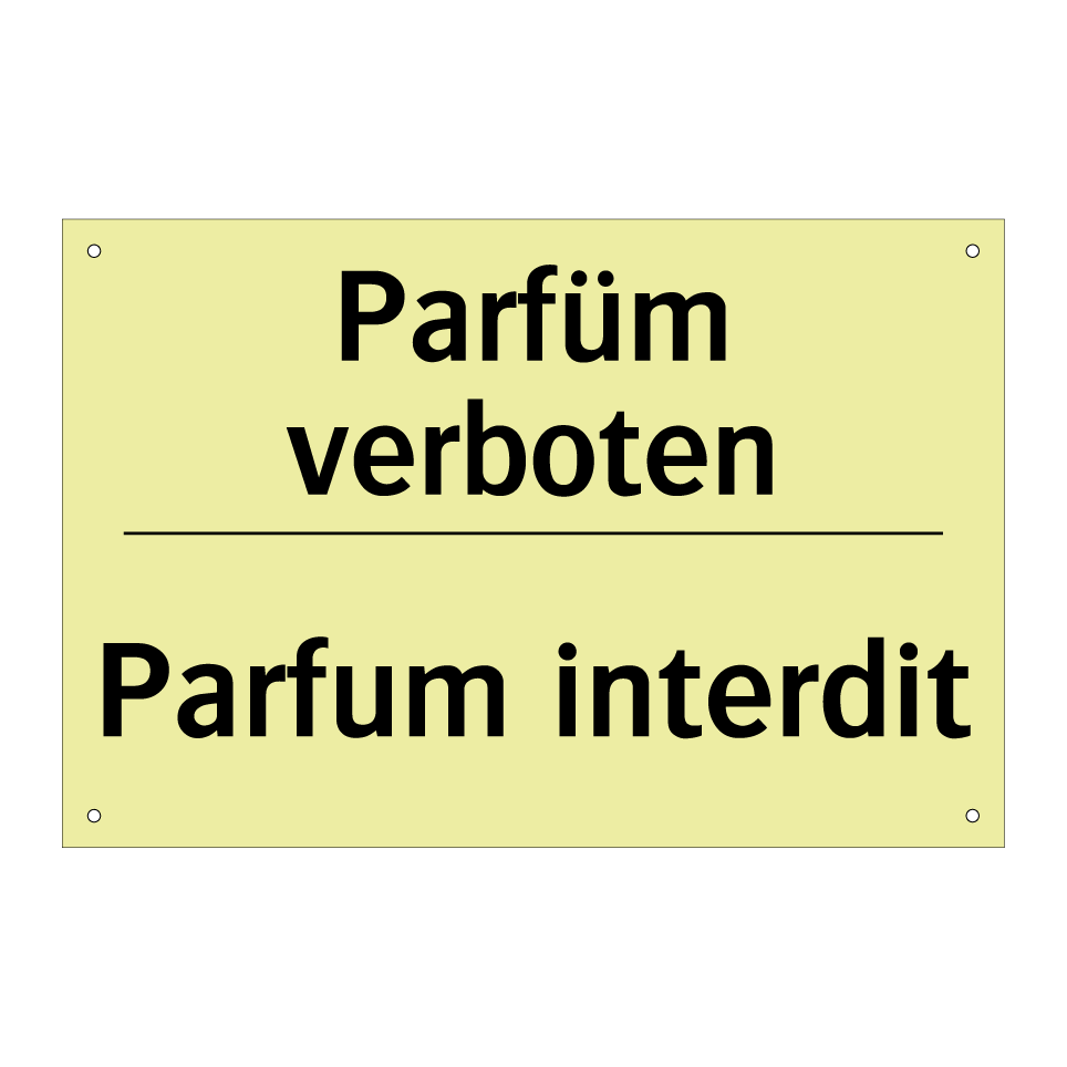 Parfüm verboten - Parfum interdit