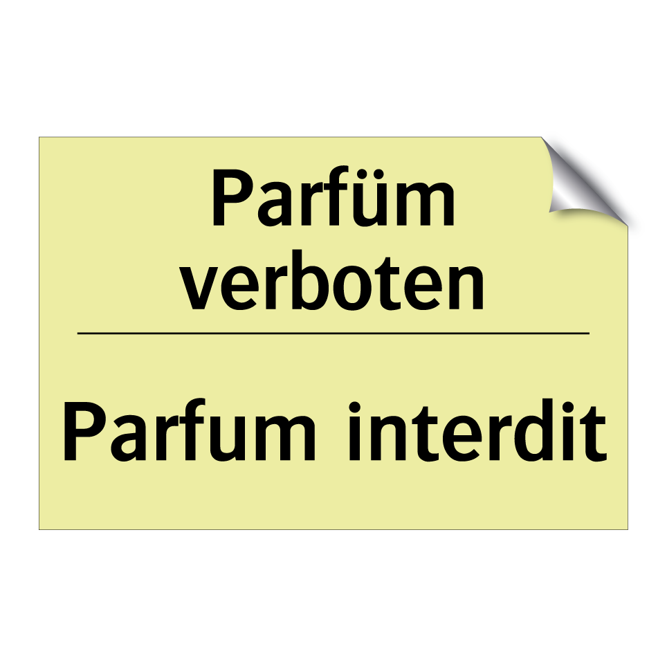 Parfüm verboten - Parfum interdit