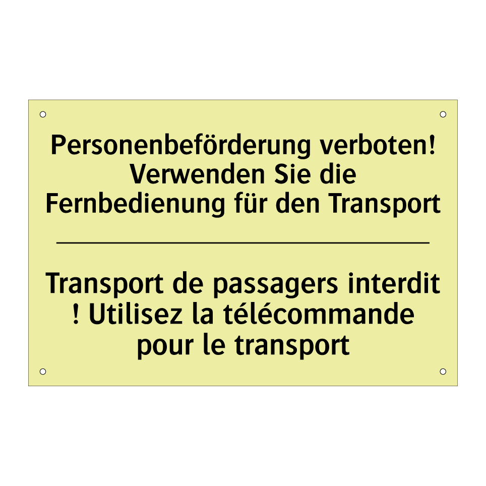 Personenbeförderung verboten! /.../ - Transport de passagers interdit /.../
