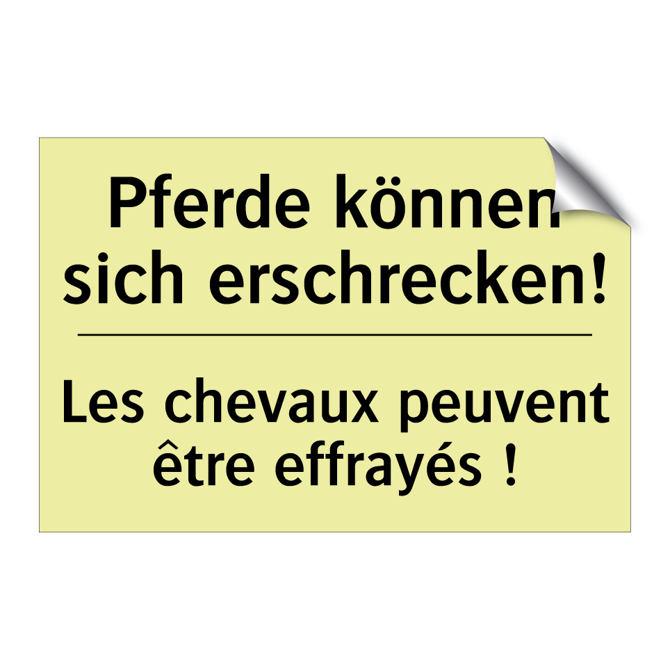 Pferde können sich erschrecken! /.../ - Les chevaux peuvent être effrayés /.../