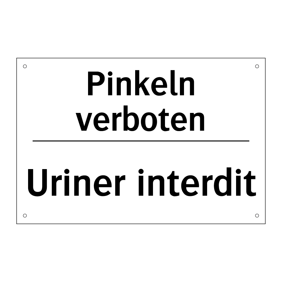 Pinkeln verboten - Uriner interdit