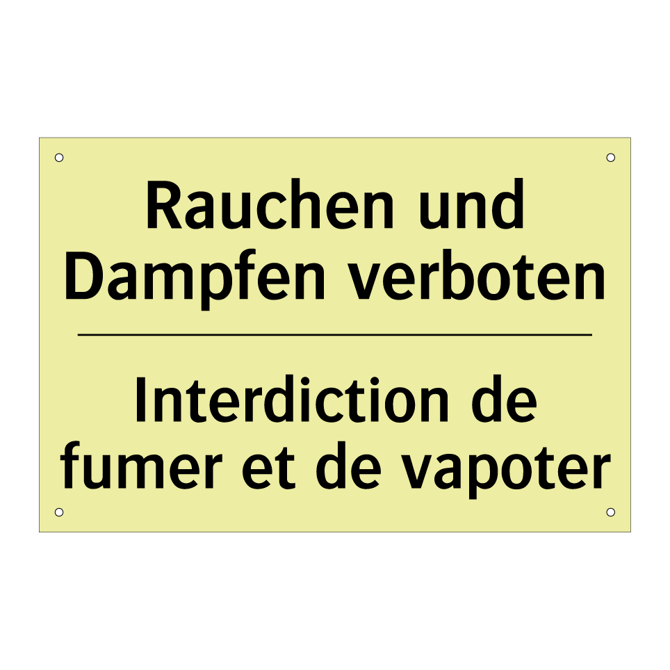 Rauchen und Dampfen verboten - Interdiction de fumer et de vapoter /.../