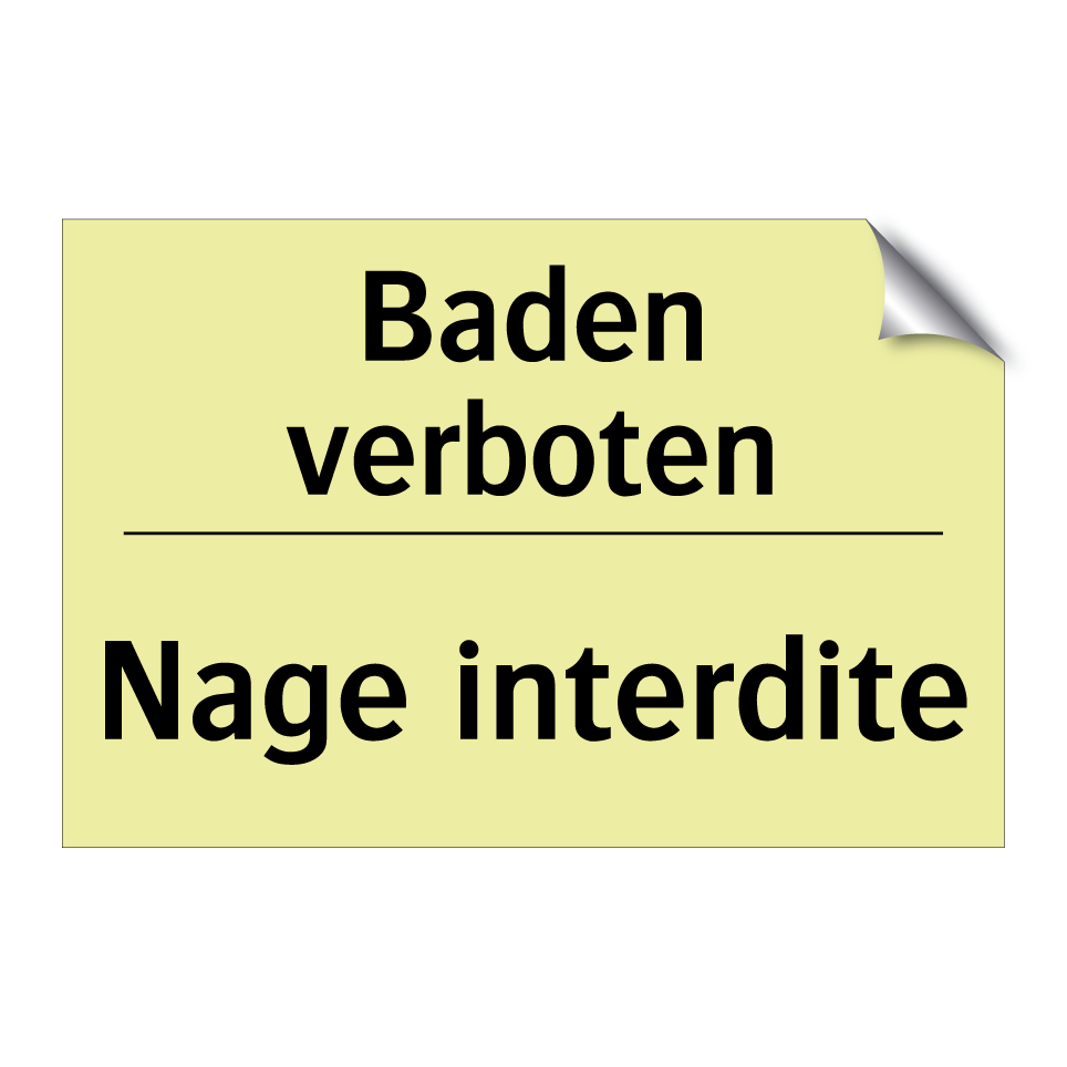 Baden verboten - Nage interdite