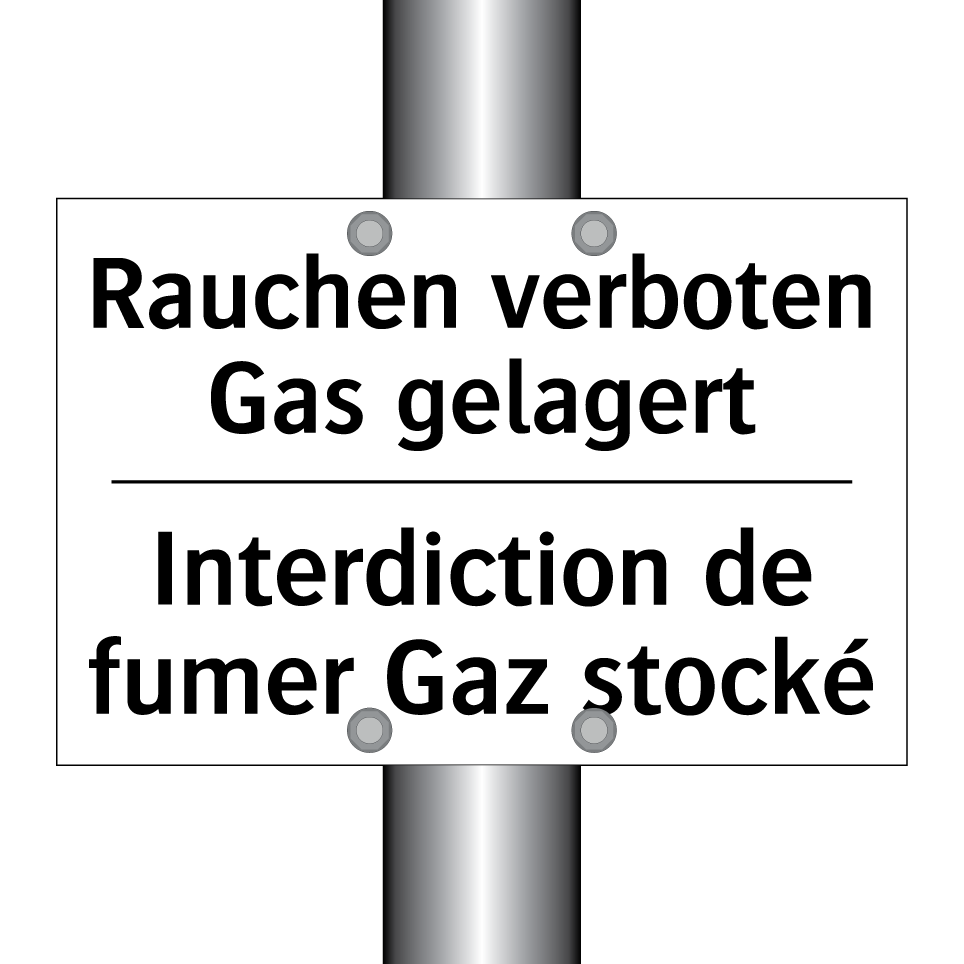 Rauchen verboten Gas gelagert - Interdiction de fumer Gaz stocké /.../