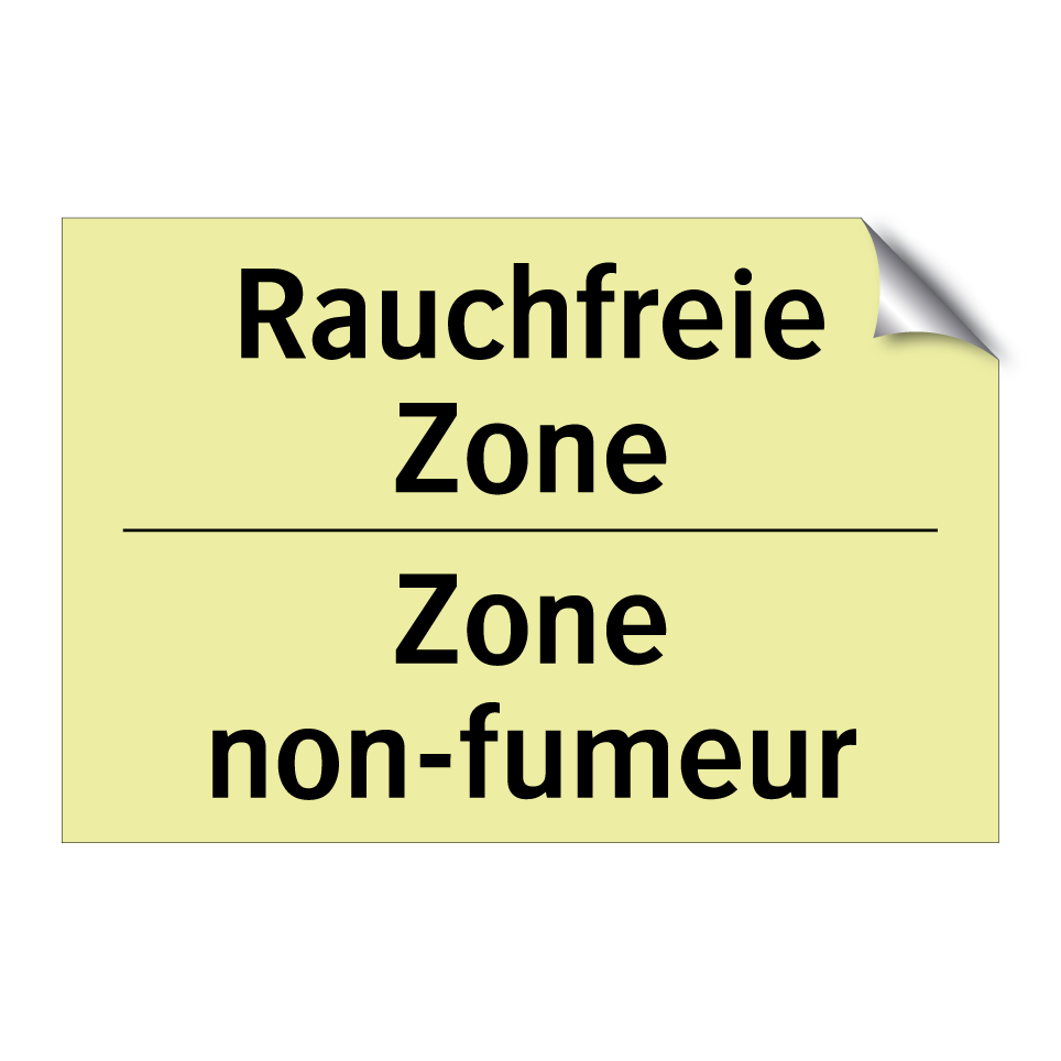 Rauchfreie Zone - Zone non-fumeur