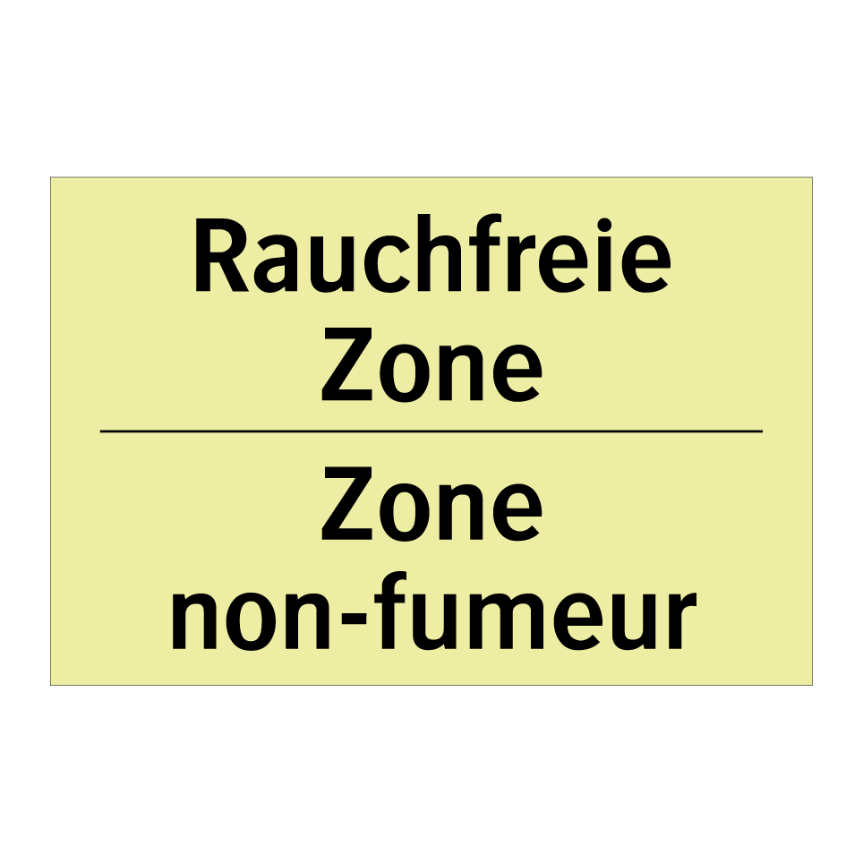 Rauchfreie Zone - Zone non-fumeur