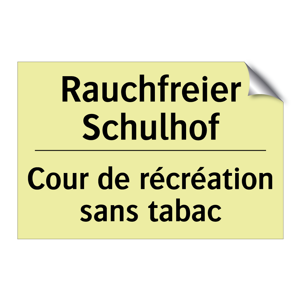 Rauchfreier Schulhof - Cour de récréation sans tabac