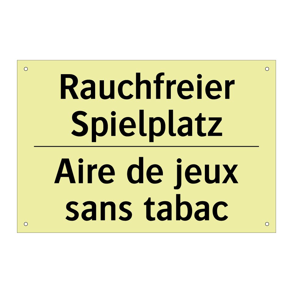 Rauchfreier Spielplatz - Aire de jeux sans tabac