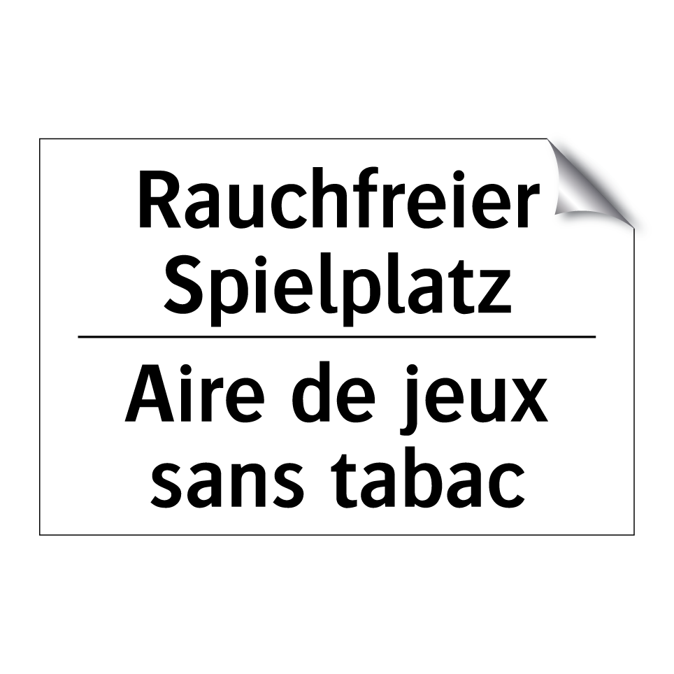 Rauchfreier Spielplatz - Aire de jeux sans tabac