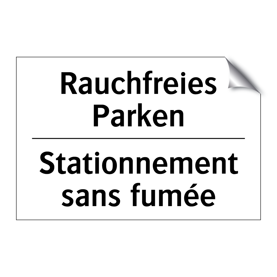 Rauchfreies Parken - Stationnement sans fumée