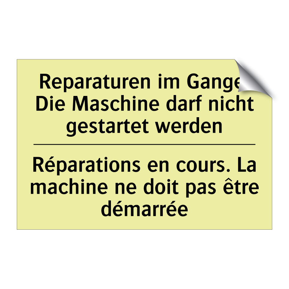 Reparaturen im Gange. Die Maschine /.../ - Réparations en cours. La machine /.../