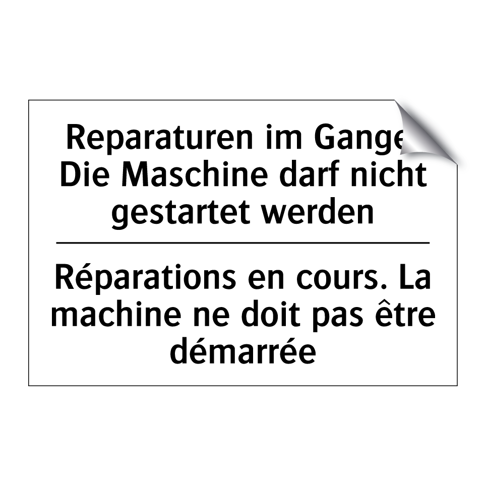 Reparaturen im Gange. Die Maschine /.../ - Réparations en cours. La machine /.../