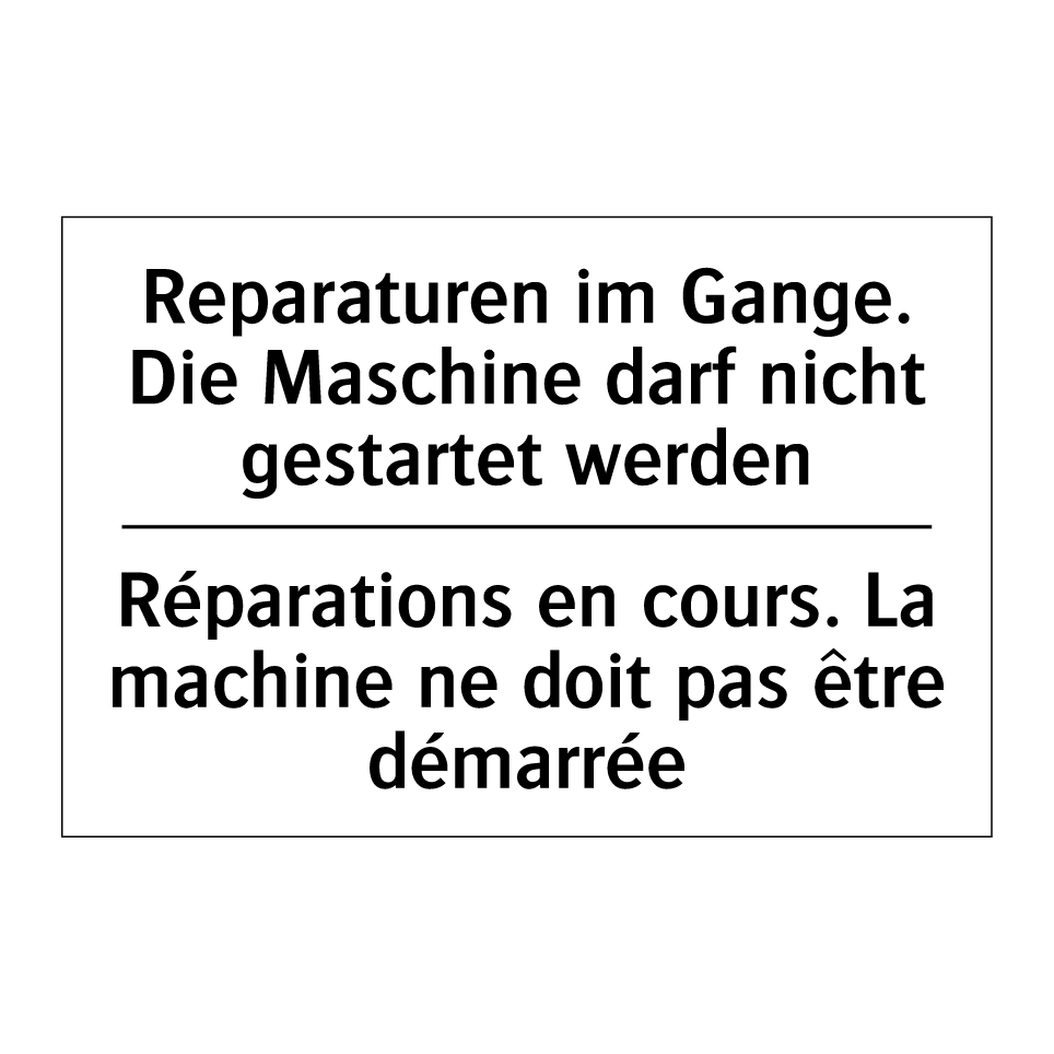 Reparaturen im Gange. Die Maschine /.../ - Réparations en cours. La machine /.../