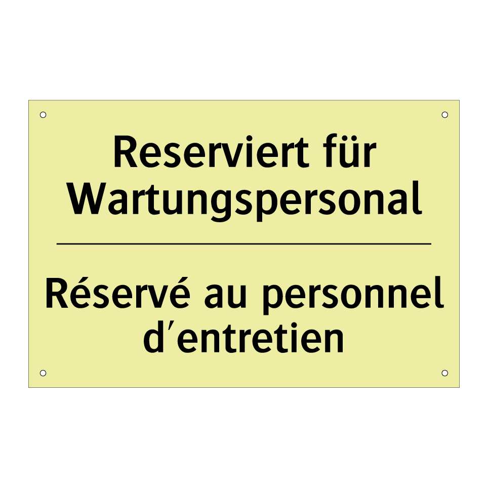 Reserviert für Wartungspersonal /.../ - Réservé au personnel d'entretien /.../