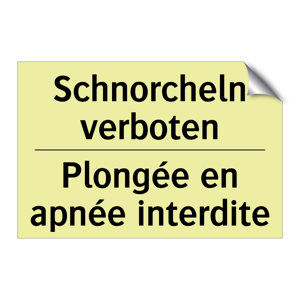 Schnorcheln verboten - Plongée en apnée interdite