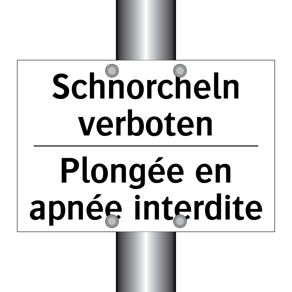 Schnorcheln verboten - Plongée en apnée interdite