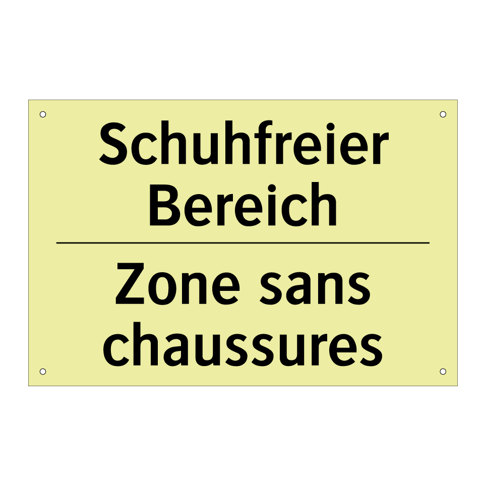 Schuhfreier Bereich - Zone sans chaussures