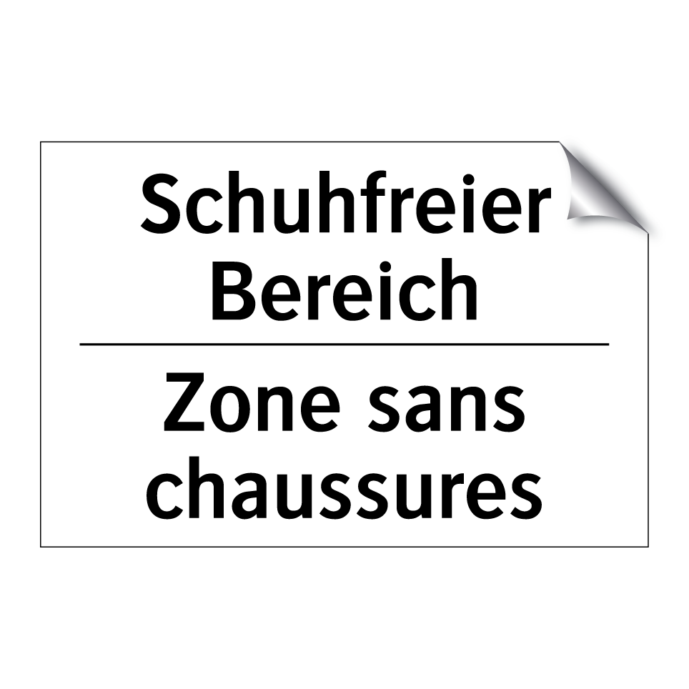 Schuhfreier Bereich - Zone sans chaussures