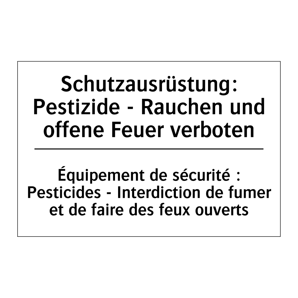Schutzausrüstung: Pestizide - /.../ - Équipement de sécurité : Pesticides /.../