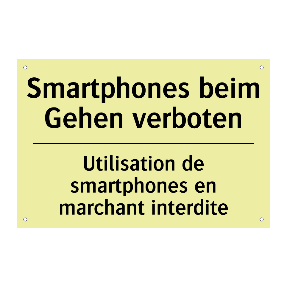 Smartphones beim Gehen verboten /.../ - Utilisation de smartphones en /.../