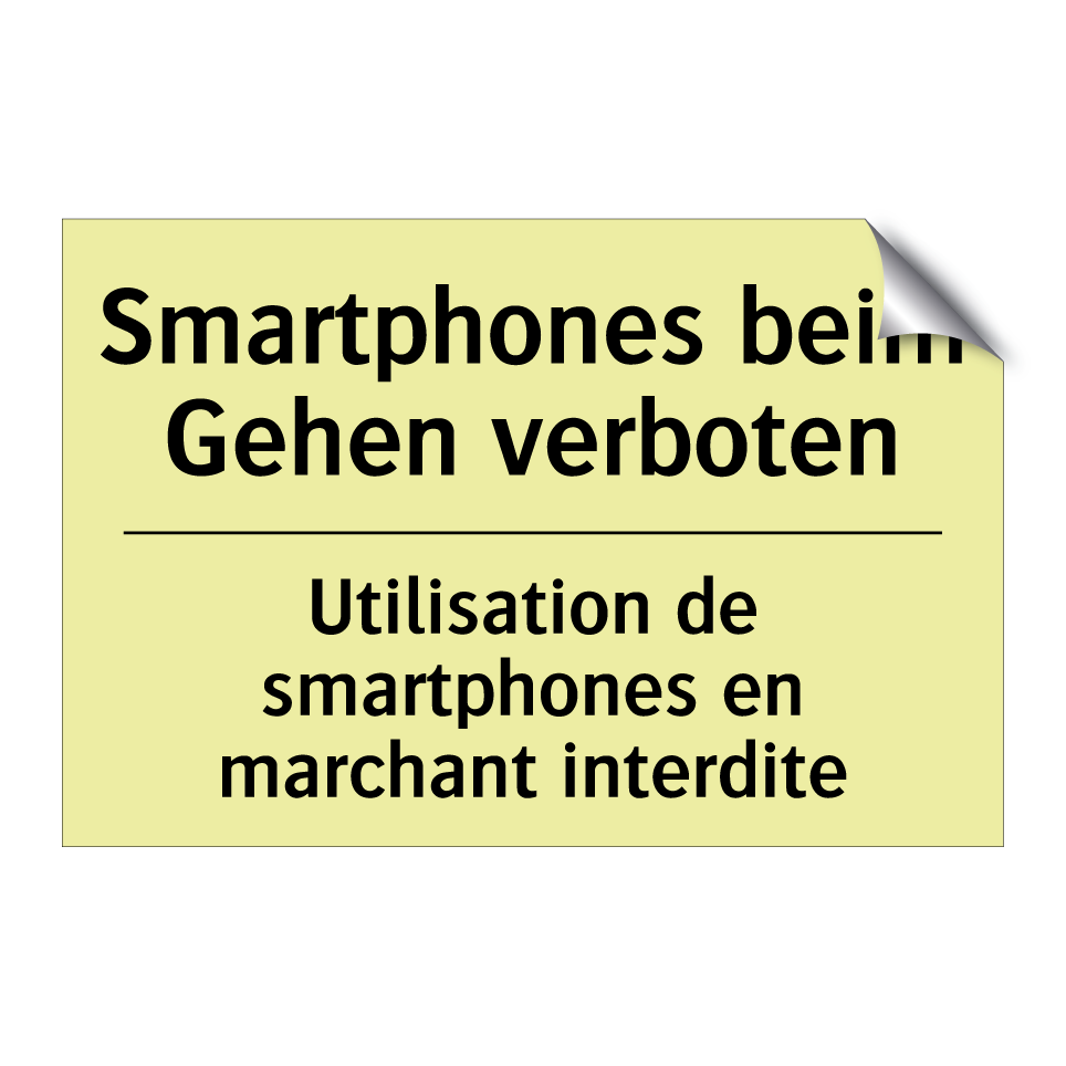Smartphones beim Gehen verboten /.../ - Utilisation de smartphones en /.../