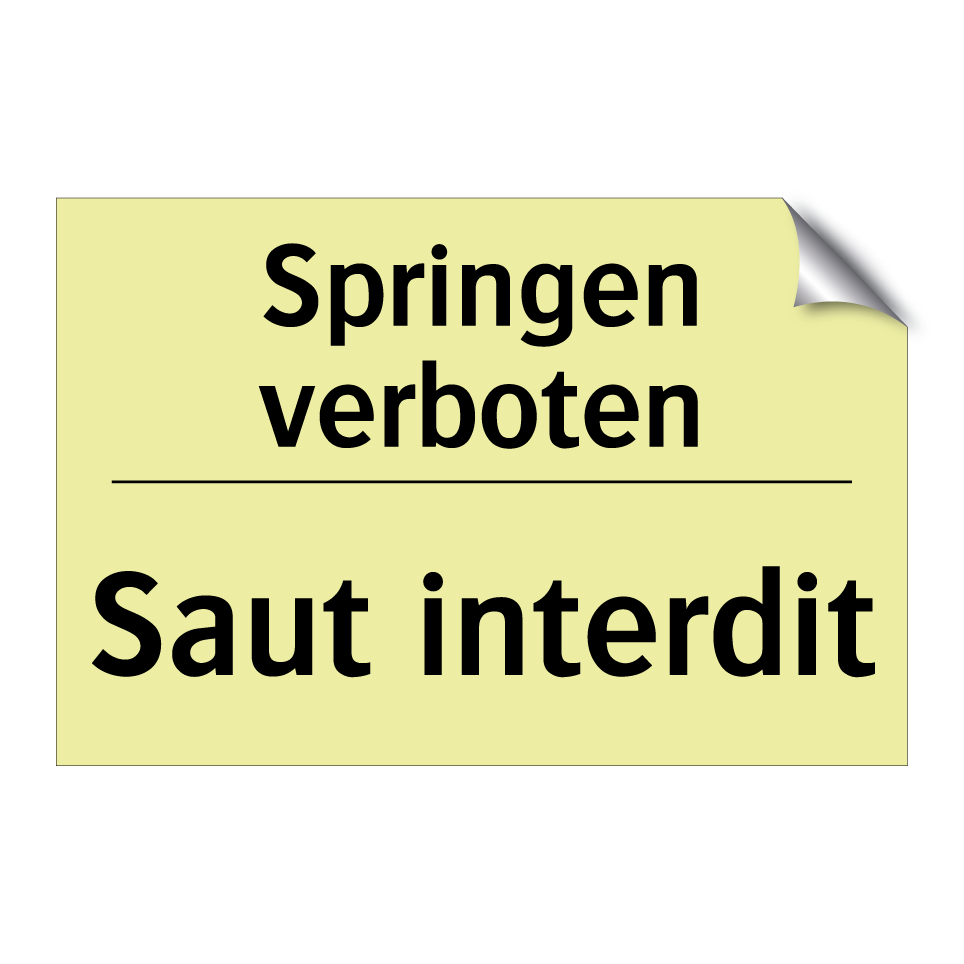 Springen verboten - Saut interdit