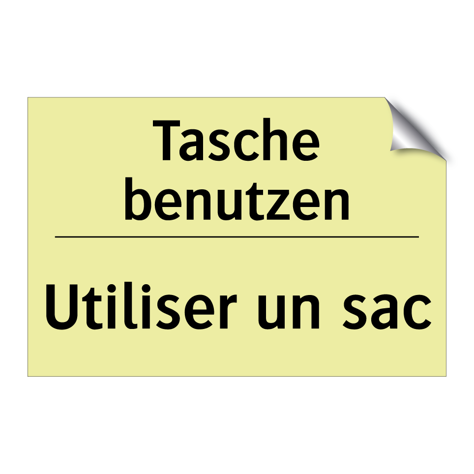 Tasche benutzen - Utiliser un sac
