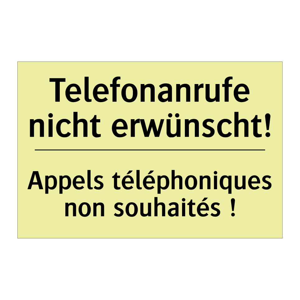Telefonanrufe nicht erwünscht! - Appels téléphoniques non souhaités /.../