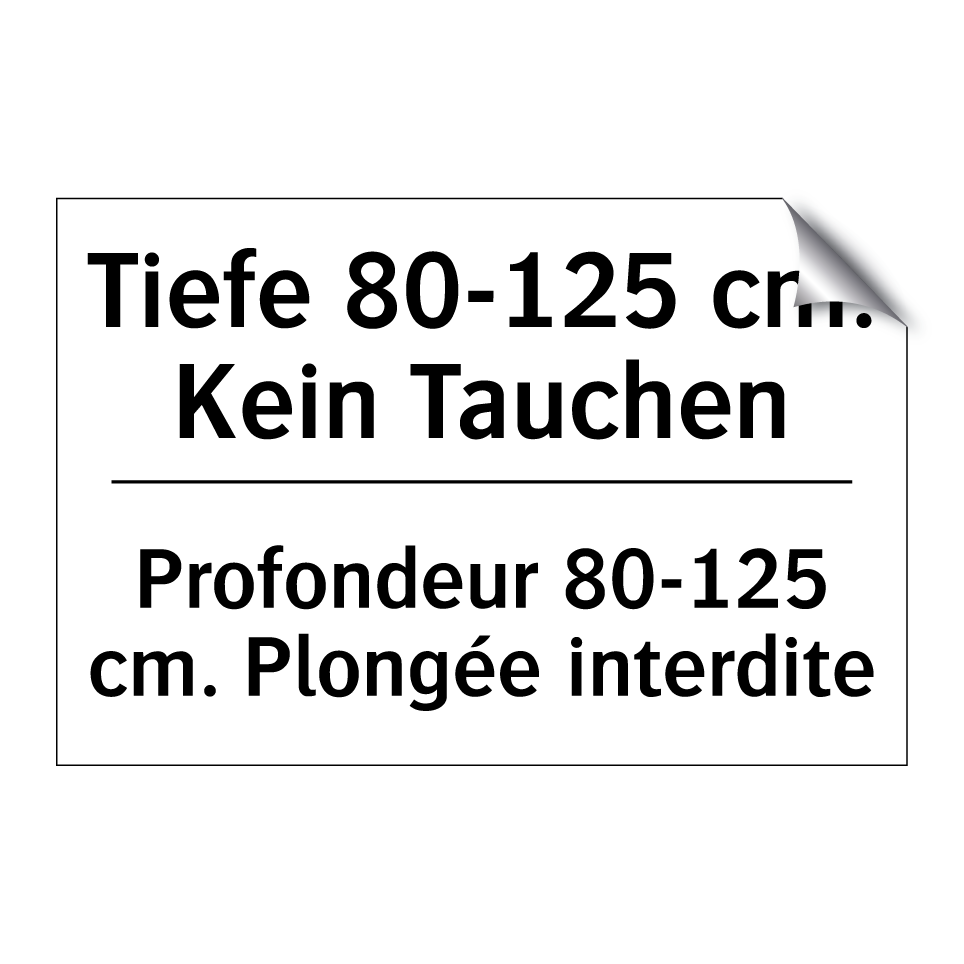 Tiefe 80-125 cm. Kein Tauchen - Profondeur 80-125 cm. Plongée /.../
