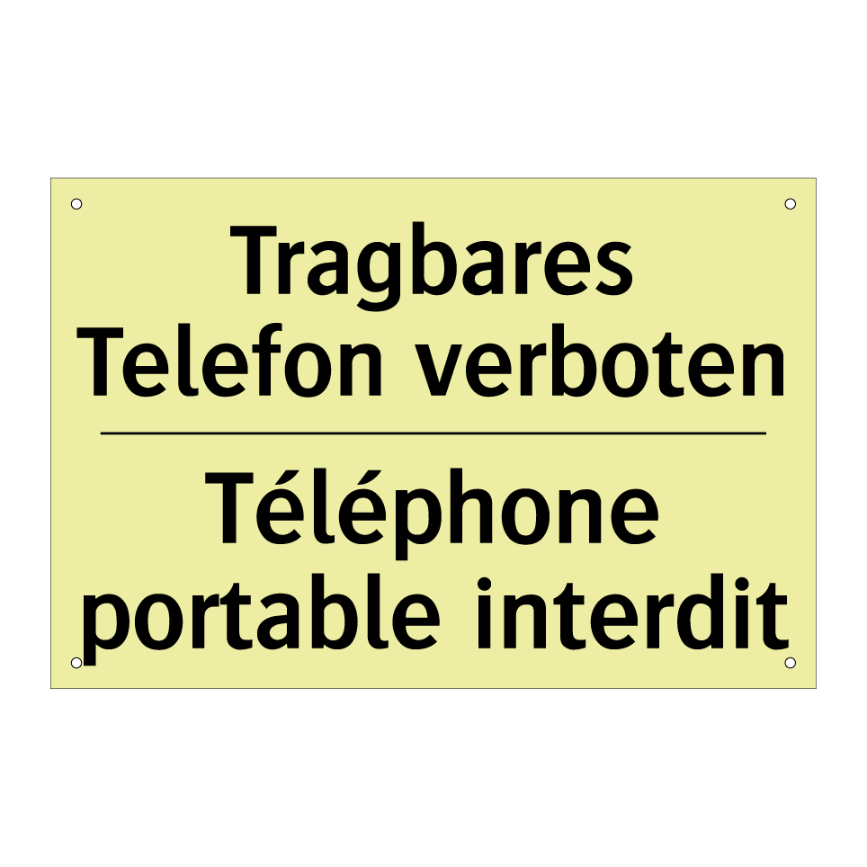 Tragbares Telefon verboten - Téléphone portable interdit