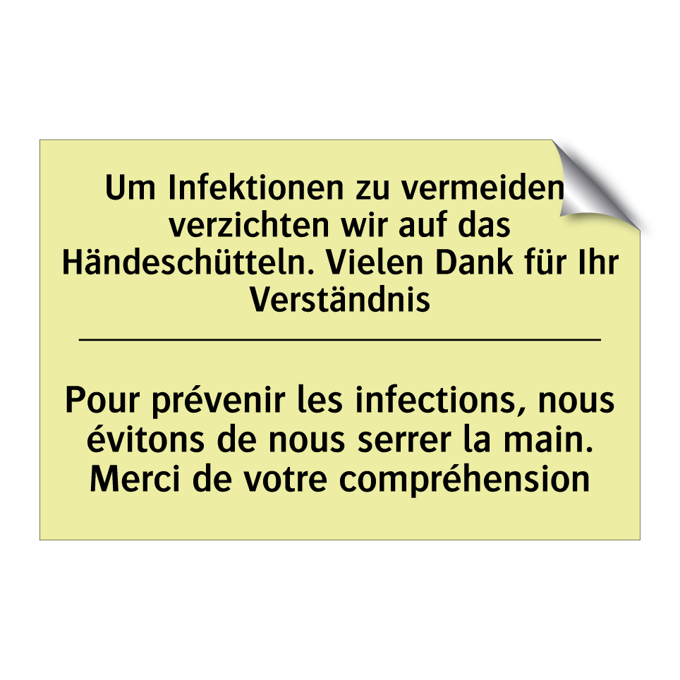 Um Infektionen zu vermeiden, verzichten /.../ - Pour prévenir les infections, /.../