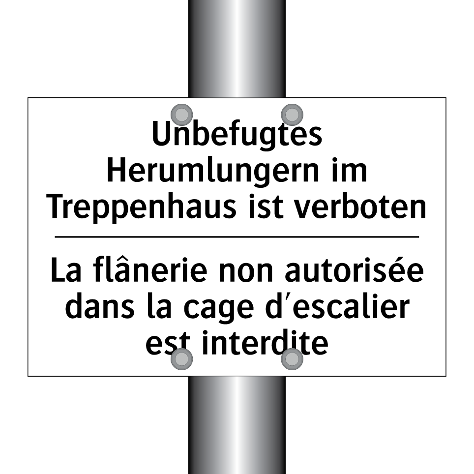 Unbefugtes Herumlungern im Treppenhaus /.../ - La flânerie non autorisée dans /.../