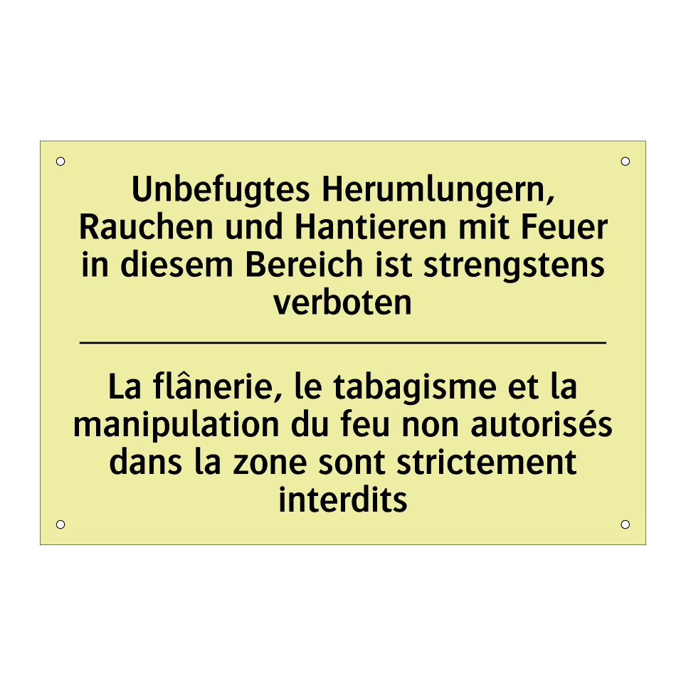 Unbefugtes Herumlungern, Rauchen /.../ - La flânerie, le tabagisme et la /.../