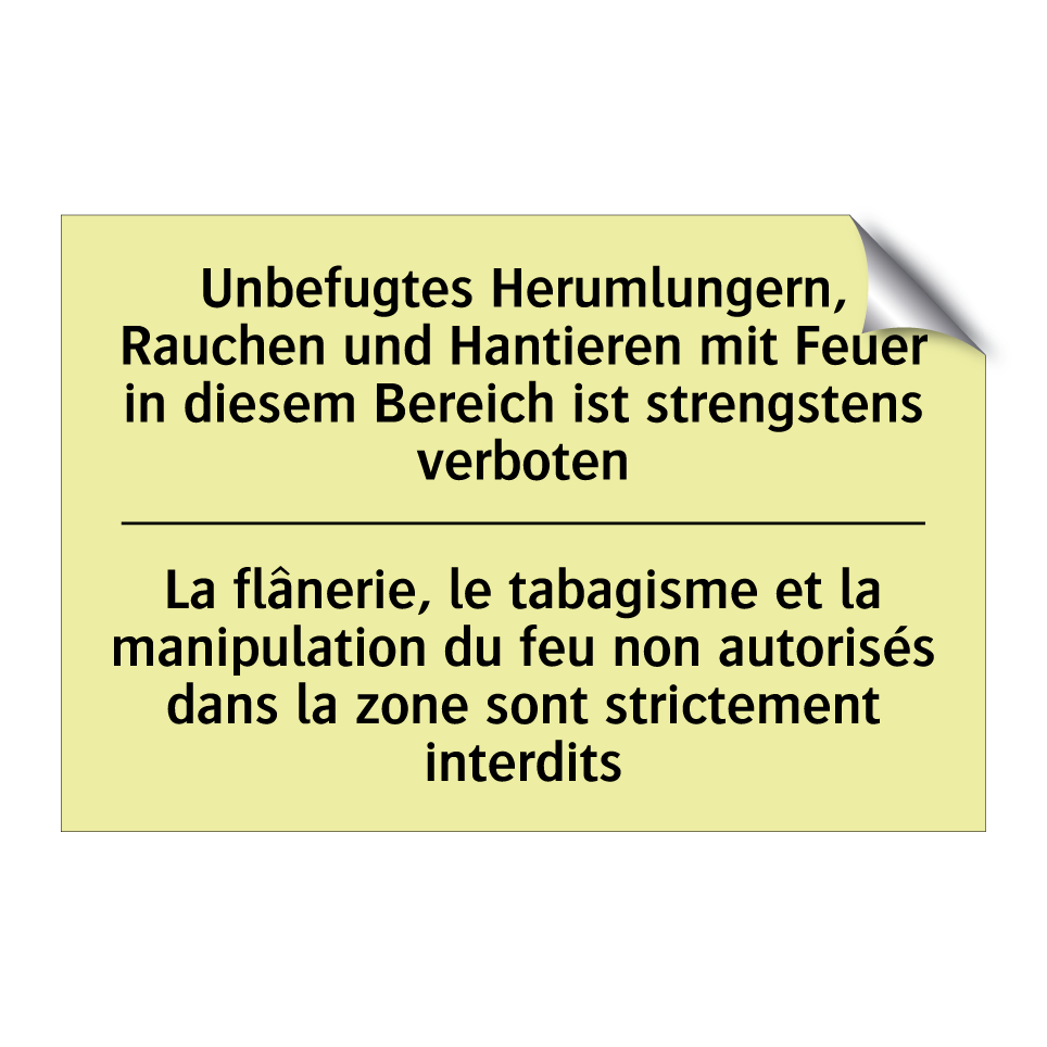 Unbefugtes Herumlungern, Rauchen /.../ - La flânerie, le tabagisme et la /.../