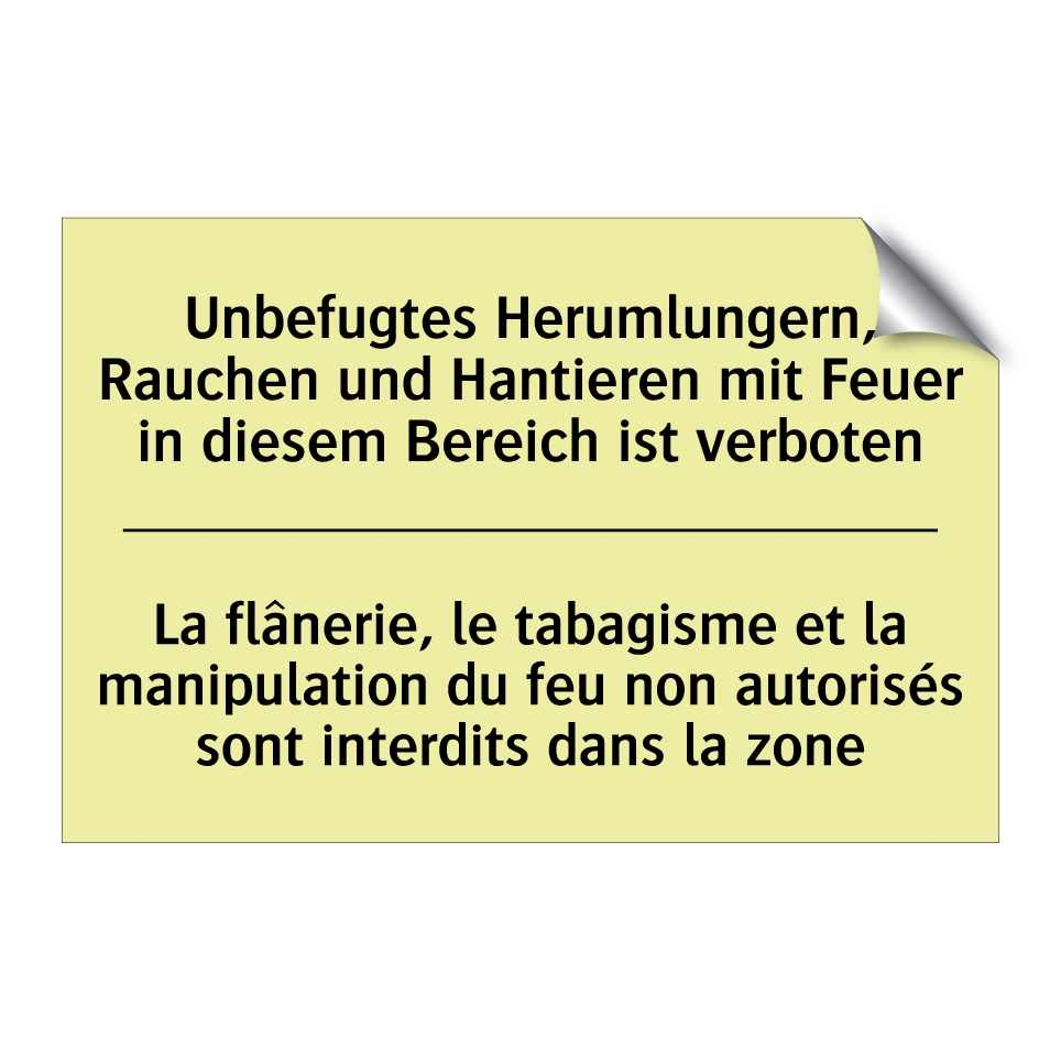 Unbefugtes Herumlungern, Rauchen /.../ - La flânerie, le tabagisme et la /.../