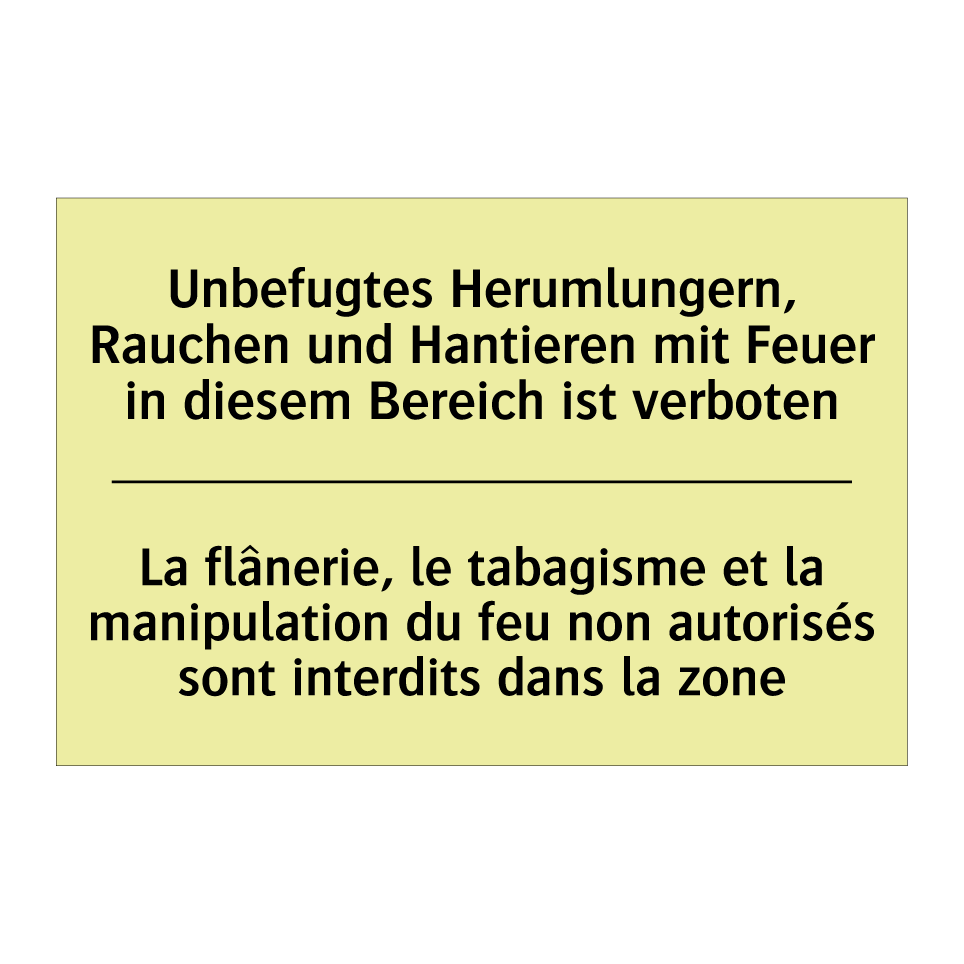 Unbefugtes Herumlungern, Rauchen /.../ - La flânerie, le tabagisme et la /.../