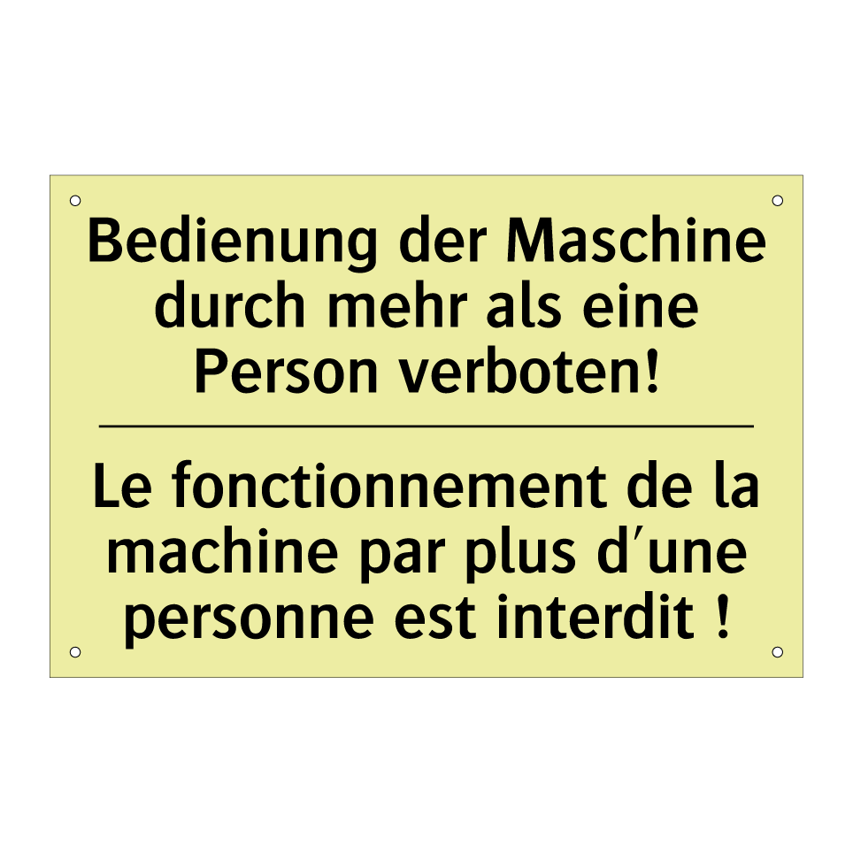Bedienung der Maschine durch mehr /.../ - Le fonctionnement de la machine /.../